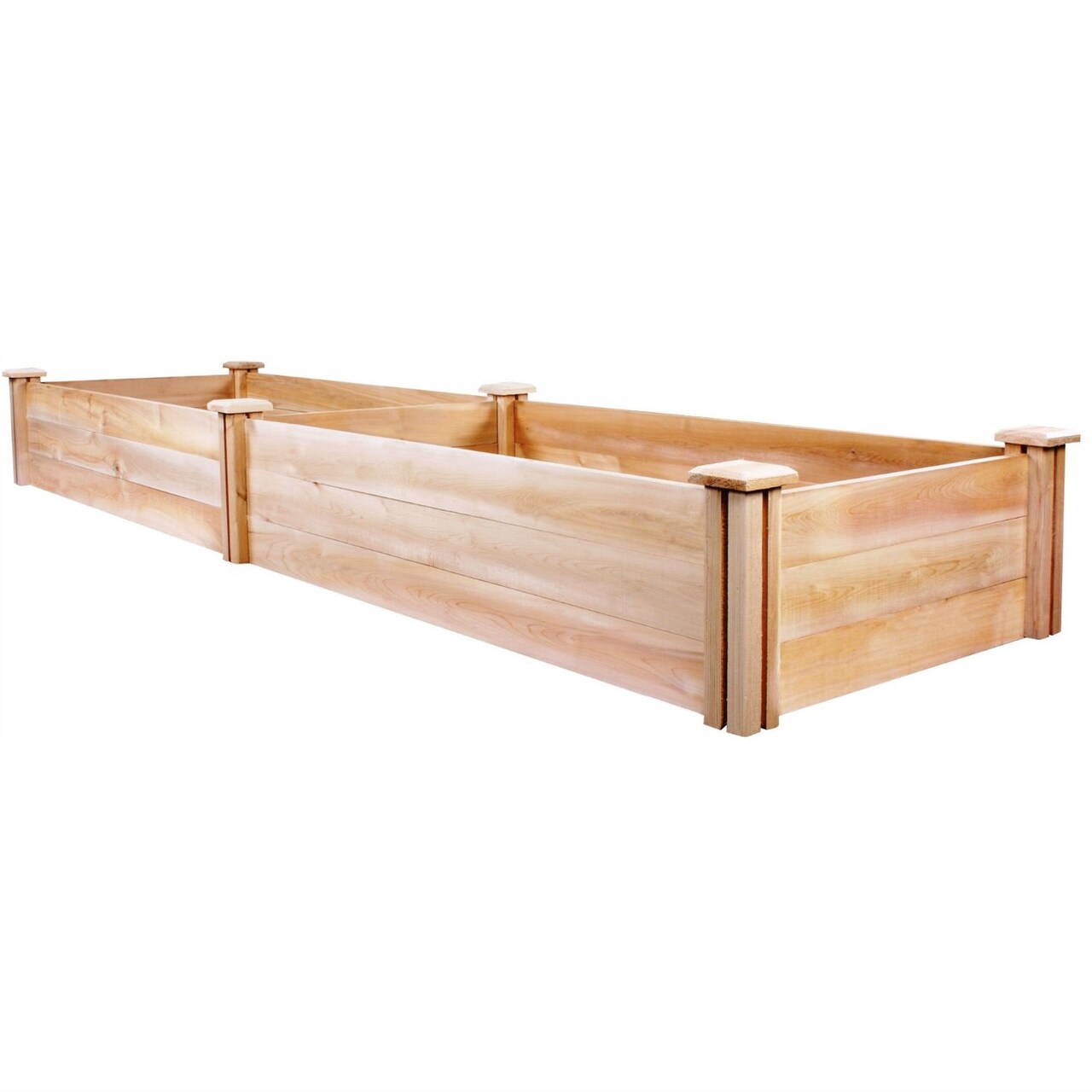 Natural Cedar Wood Raised Garden Bed 2x8 ft Tool-Free Assembly